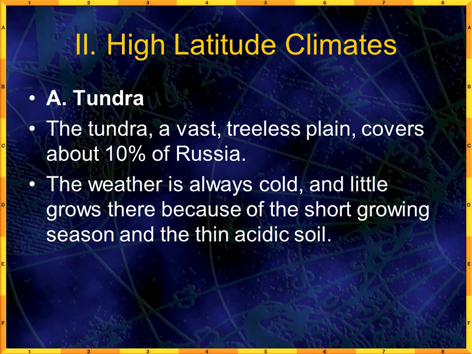 II. High Latitude Climates