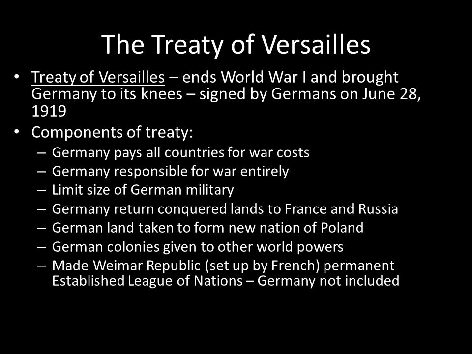key points of the treaty of versailles