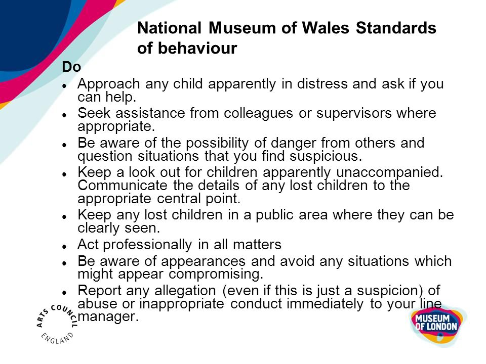 National Museum of Wales Standards of behaviour