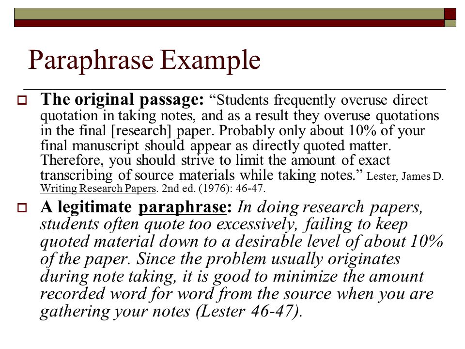 paraphrase meaning and examples