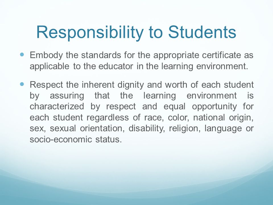 Responsibility to Students