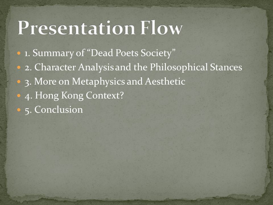 Dead Poets Society Group 2 Cheung, Yaniza Lam, Patrick Lee, Manfred - ppt  video online download