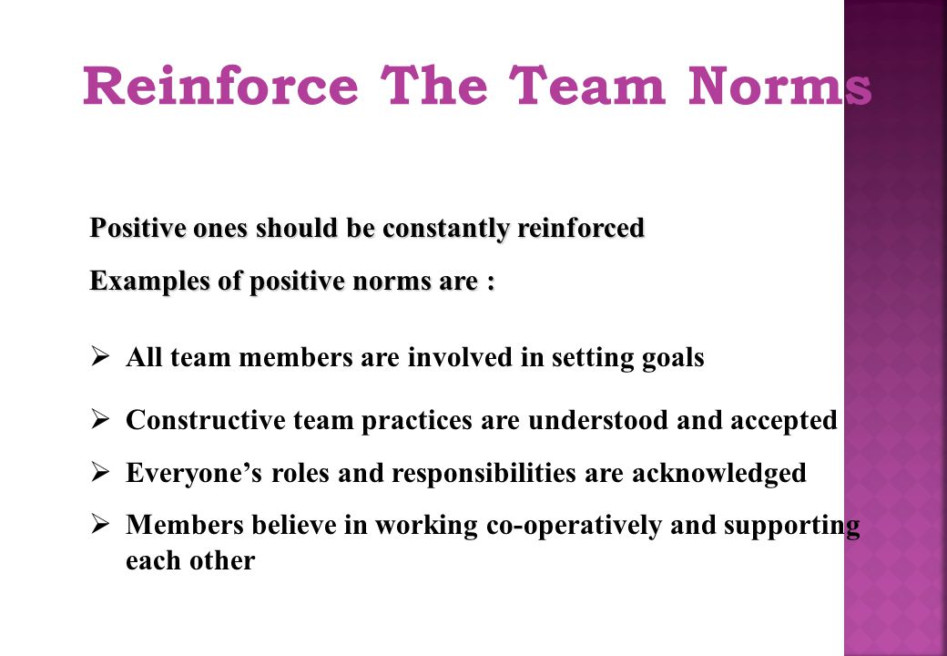 Reinforce The Team Norms