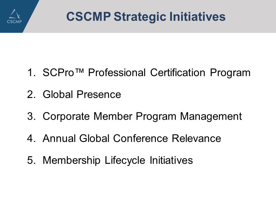 CSCMP Strategic Initiatives