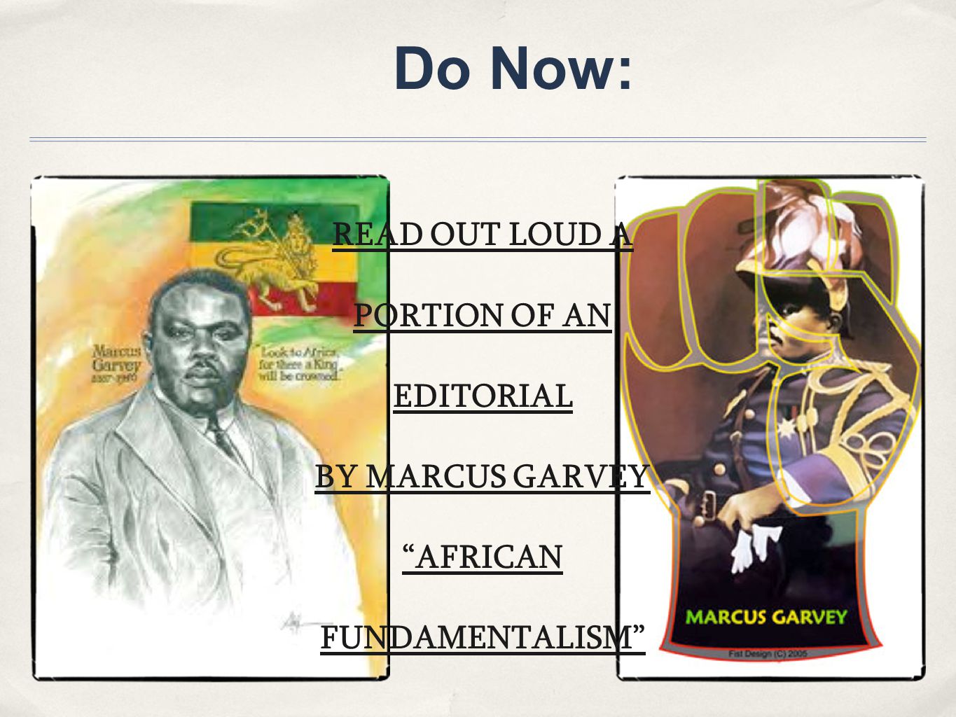 READ OUT LOUD A PORTION OF AN EDITORIAL AFRICAN FUNDAMENTALISM