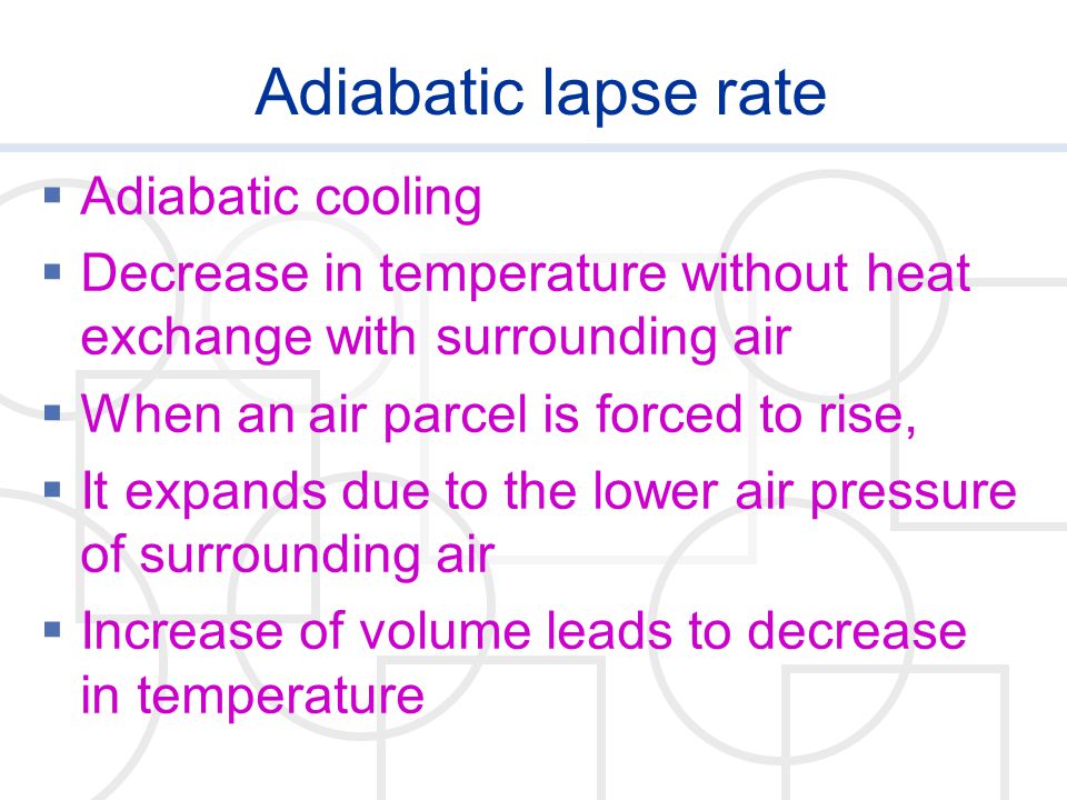 Adiabatic lapse rate Adiabatic cooling