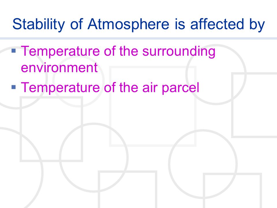 Stability of Atmosphere is affected by