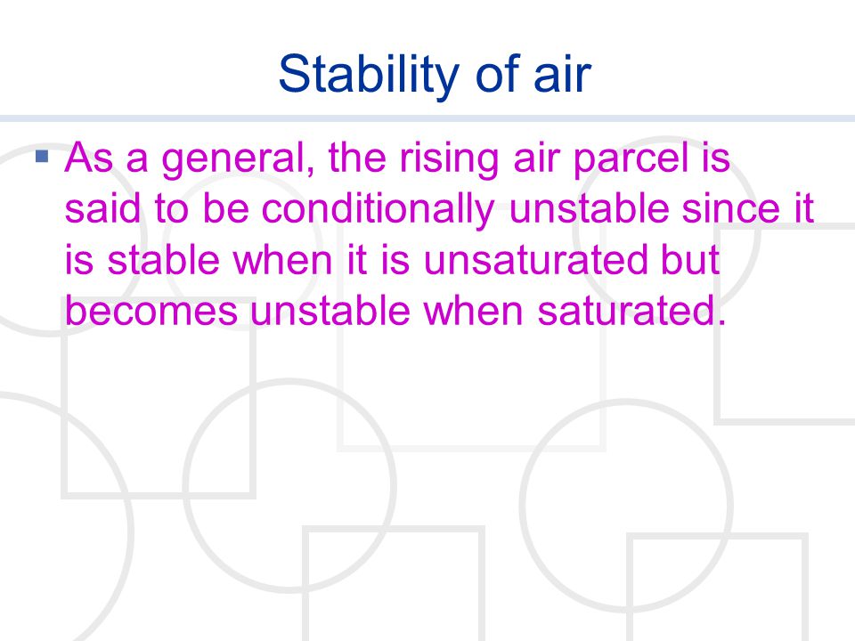 Stability of air