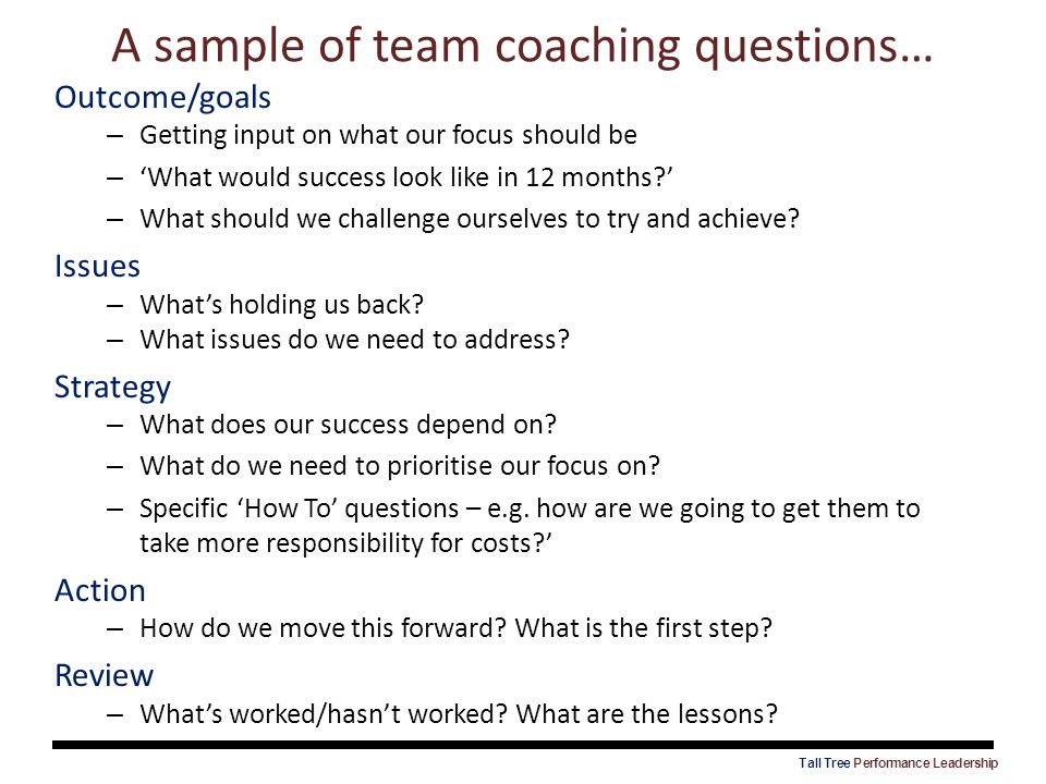 A sample of team coaching questions…