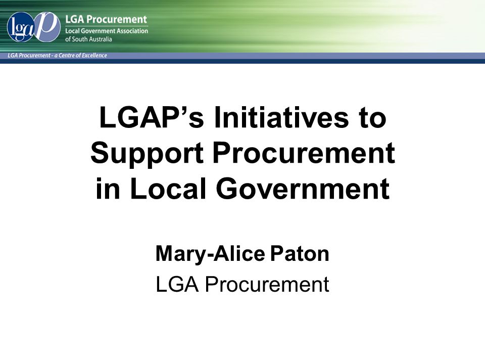LGAP’s Initiatives to Support Procurement in Local Government