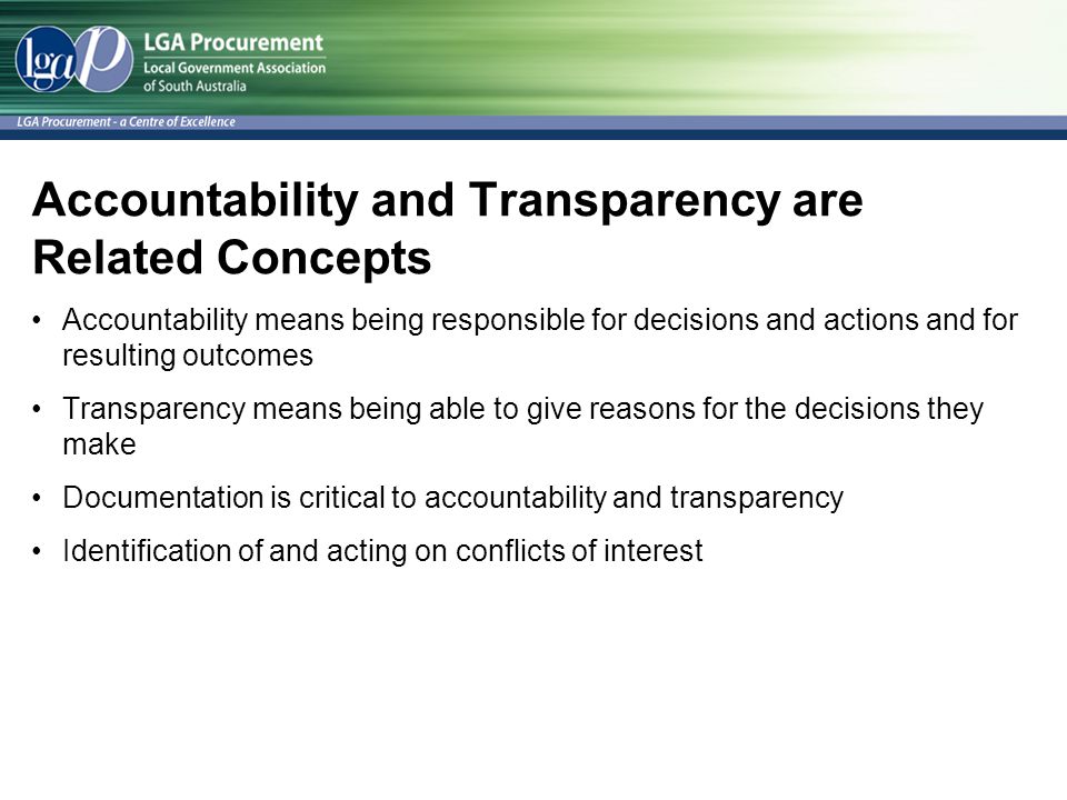 Accountability and Transparency are Related Concepts