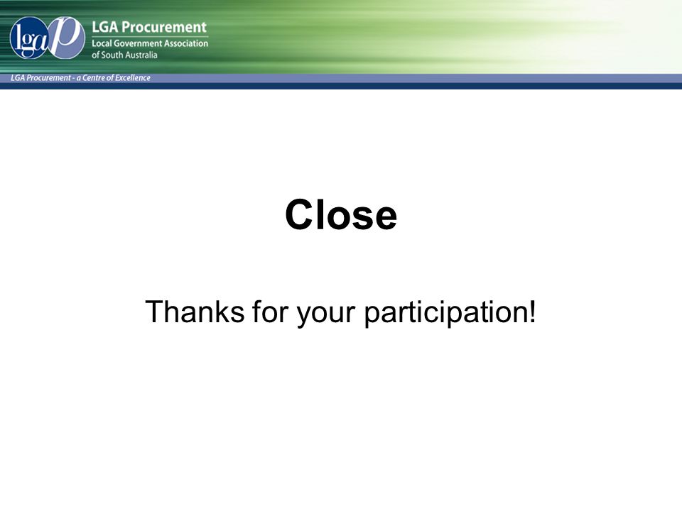 Thanks for your participation!