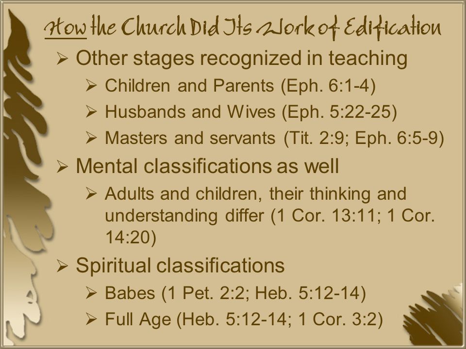 How the Church Did Its Work of Edification
