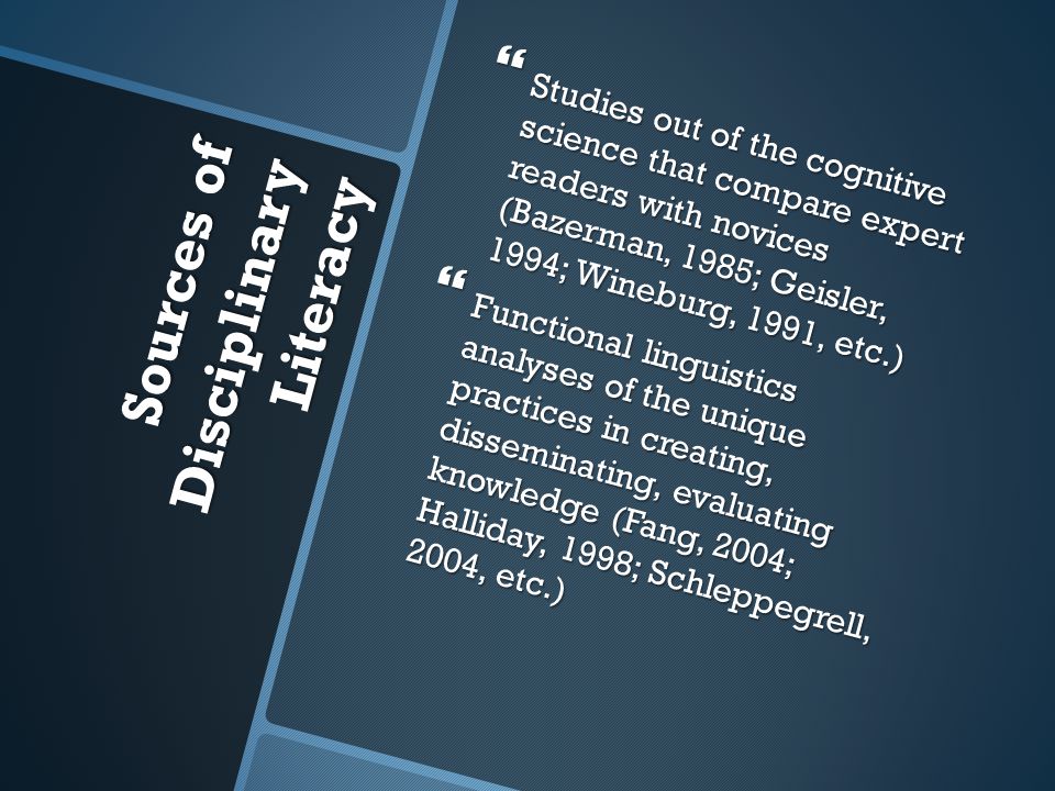 Sources of Disciplinary Literacy