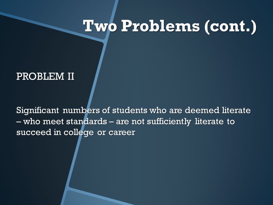 Two Problems (cont.) PROBLEM II