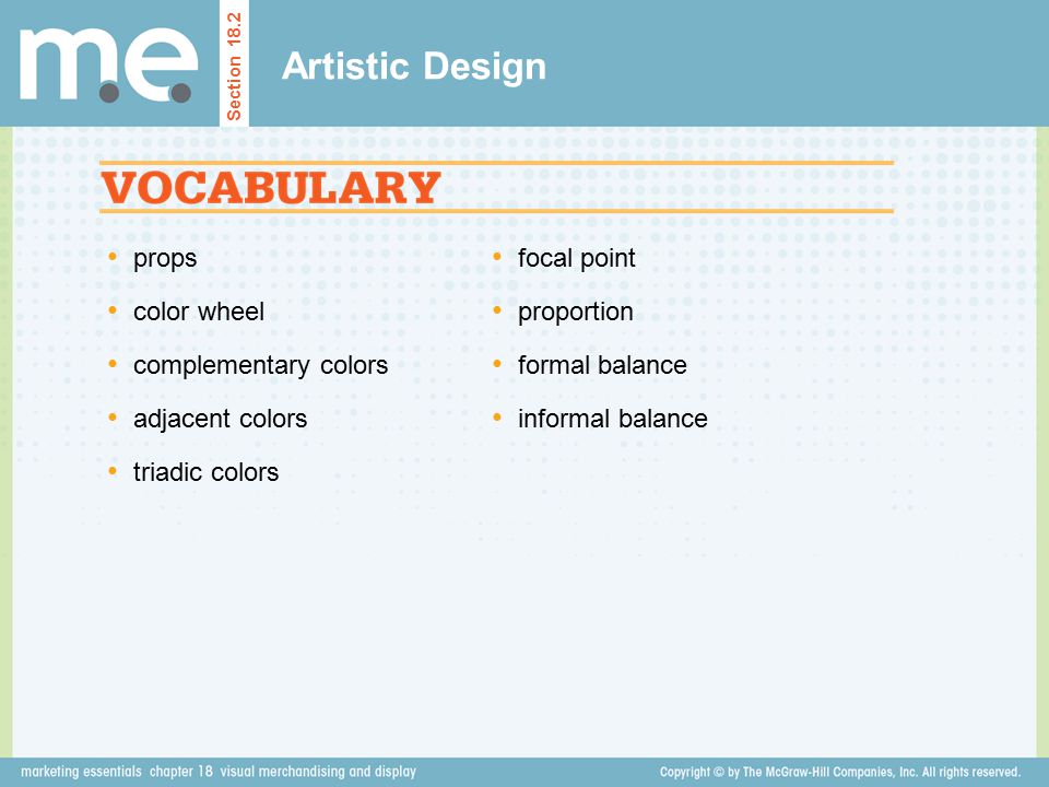 Artistic Design props color wheel complementary colors adjacent colors