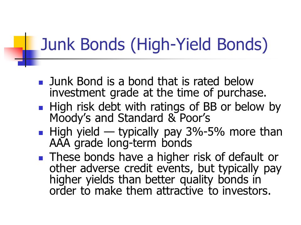 Junk Bonds (High-Yield Bonds)