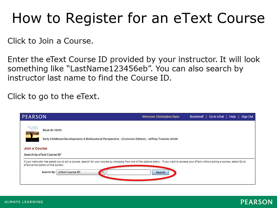 How to Register for an eText Course