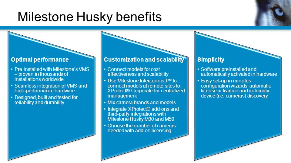 Milestone Husky benefits