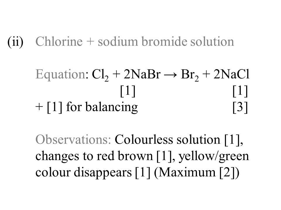 Бромид натрия и хлор. Бромид натрия и хлор реакция