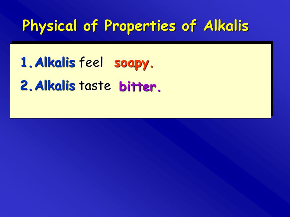 Physical of Properties of Alkalis