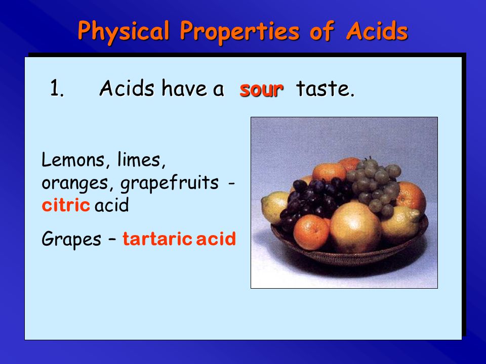 Physical Properties of Acids