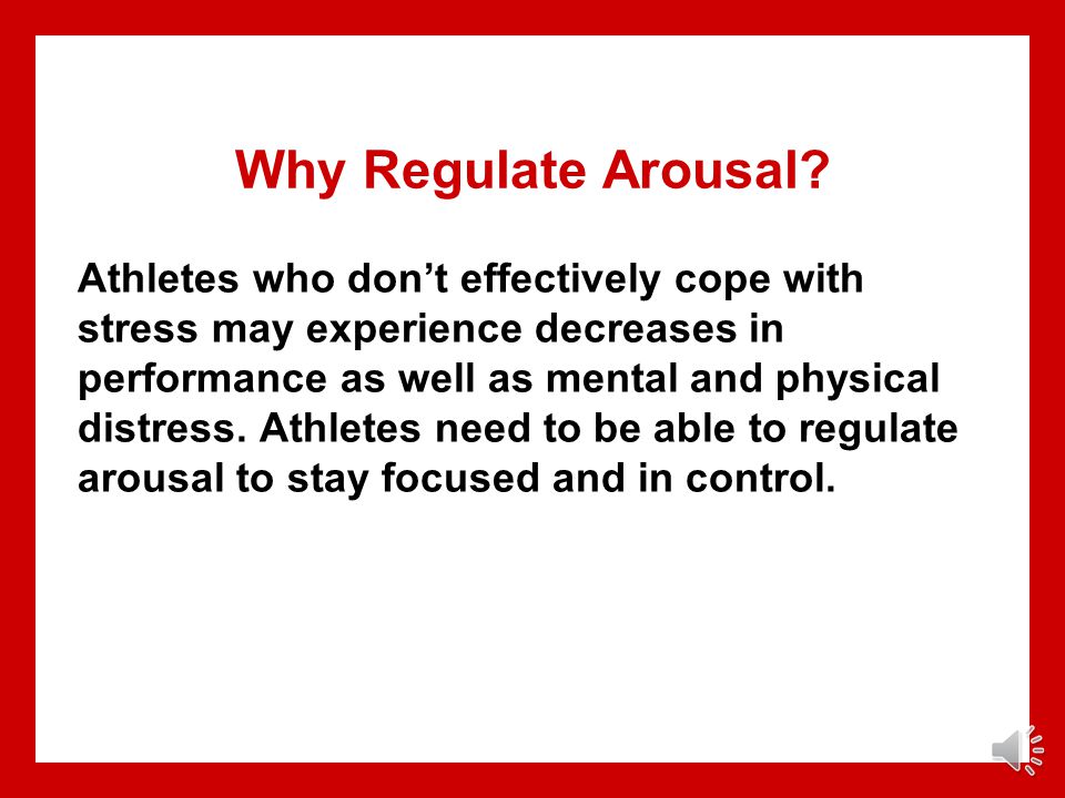 how to control arousal in sport