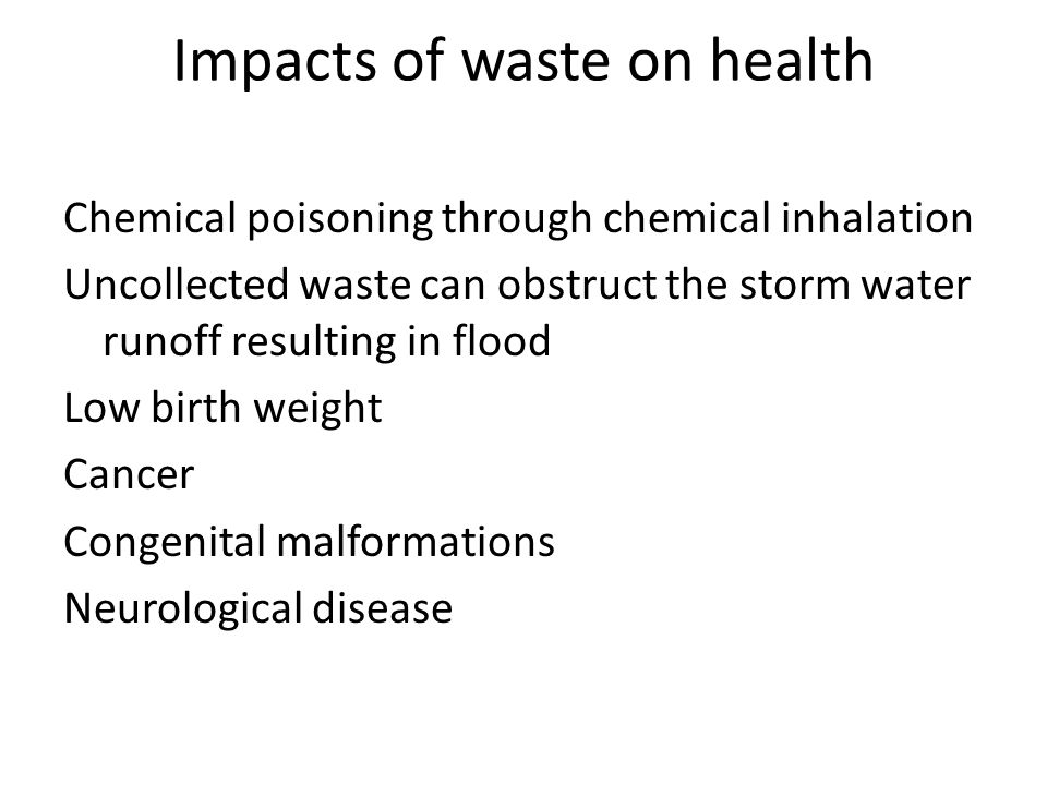 Impacts of waste on health