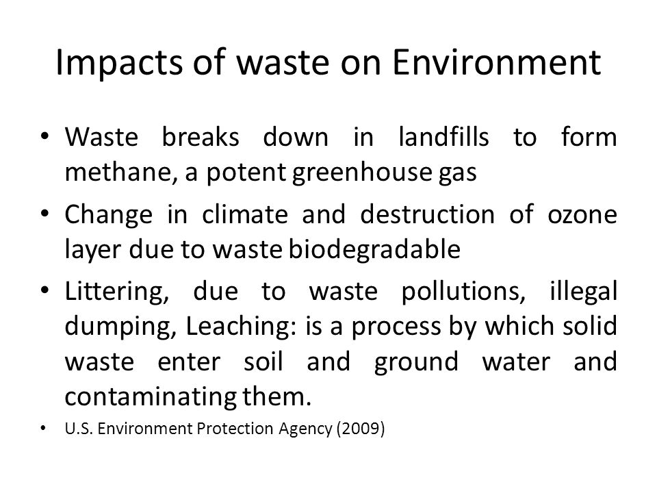 Impacts of waste on Environment