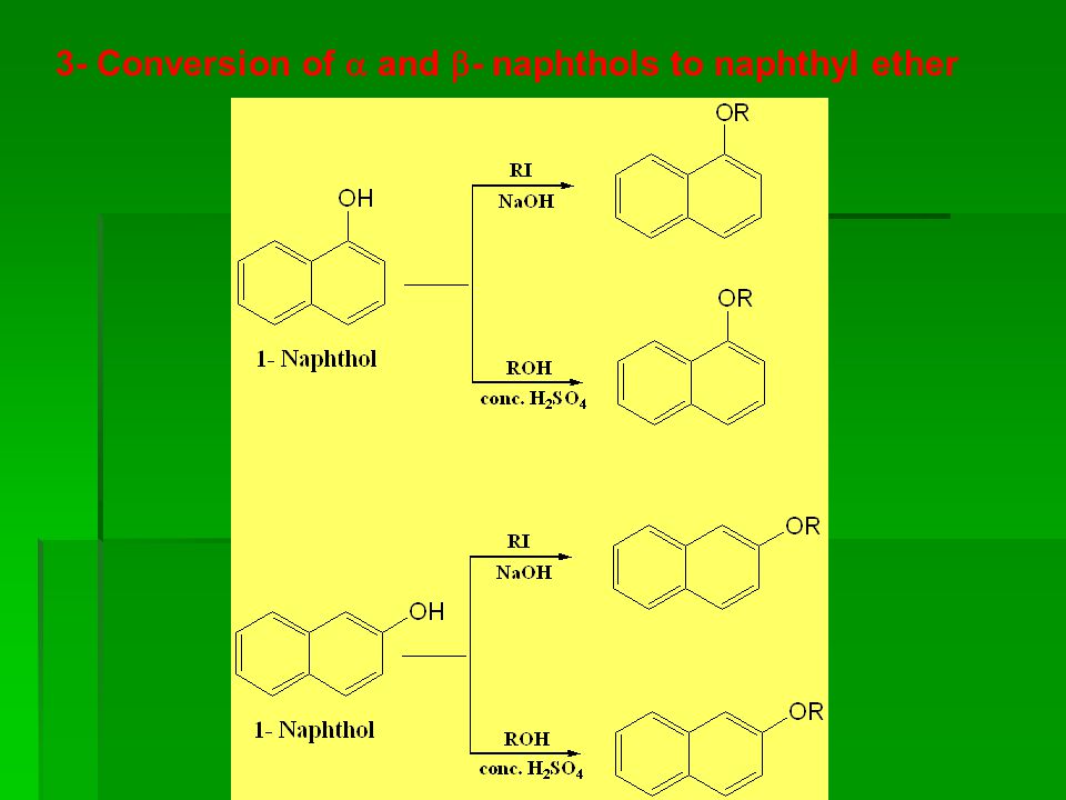 3- Conversion of  and - naphthols to naphthyl ether