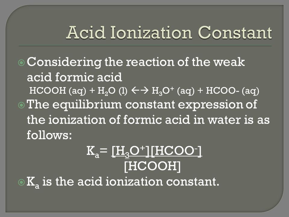 Acid Ionization Constant