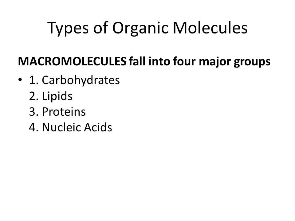 Types of Organic Molecules