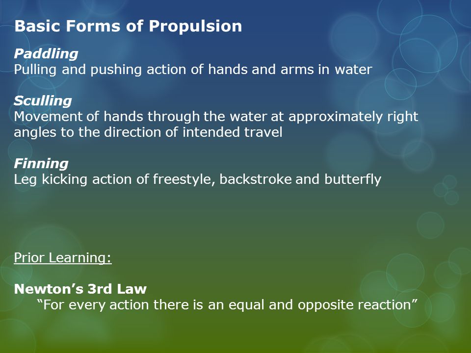 Basic Forms of Propulsion