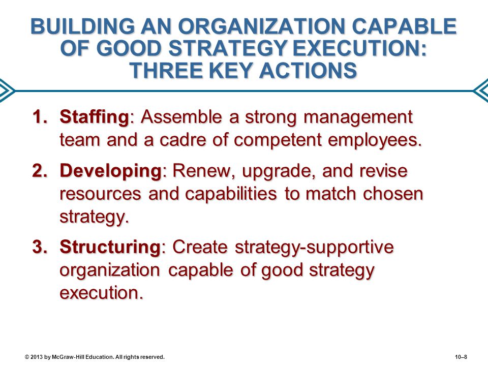 BUILDING AN ORGANIZATION CAPABLE OF GOOD STRATEGY EXECUTION ppt download