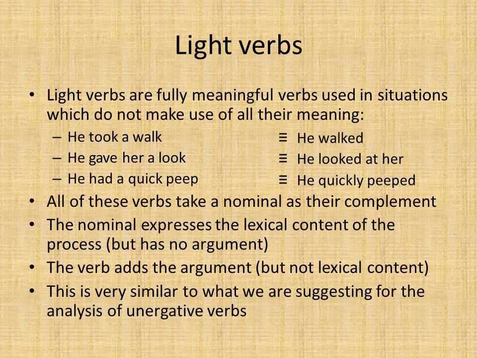 Light verb. Eat past simple форма