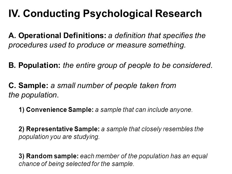 IV. Conducting Psychological Research