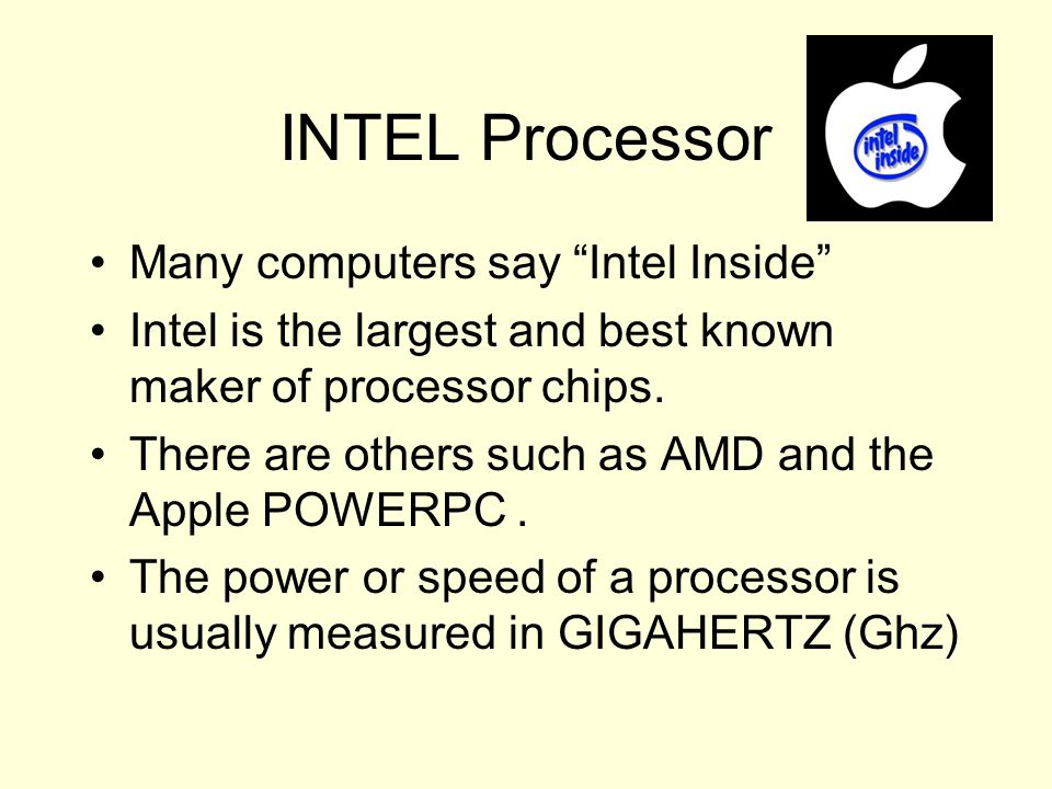 INTEL Processor Many computers say Intel Inside