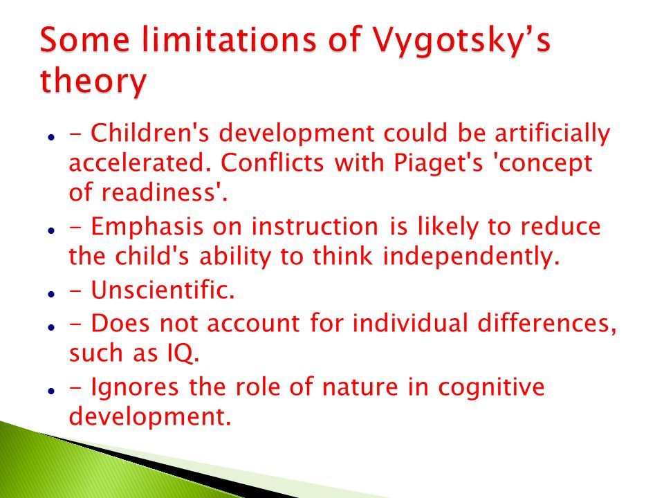 Some limitations of Vygotsky’s theory