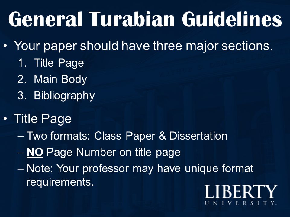 turabian guidelines for a paper