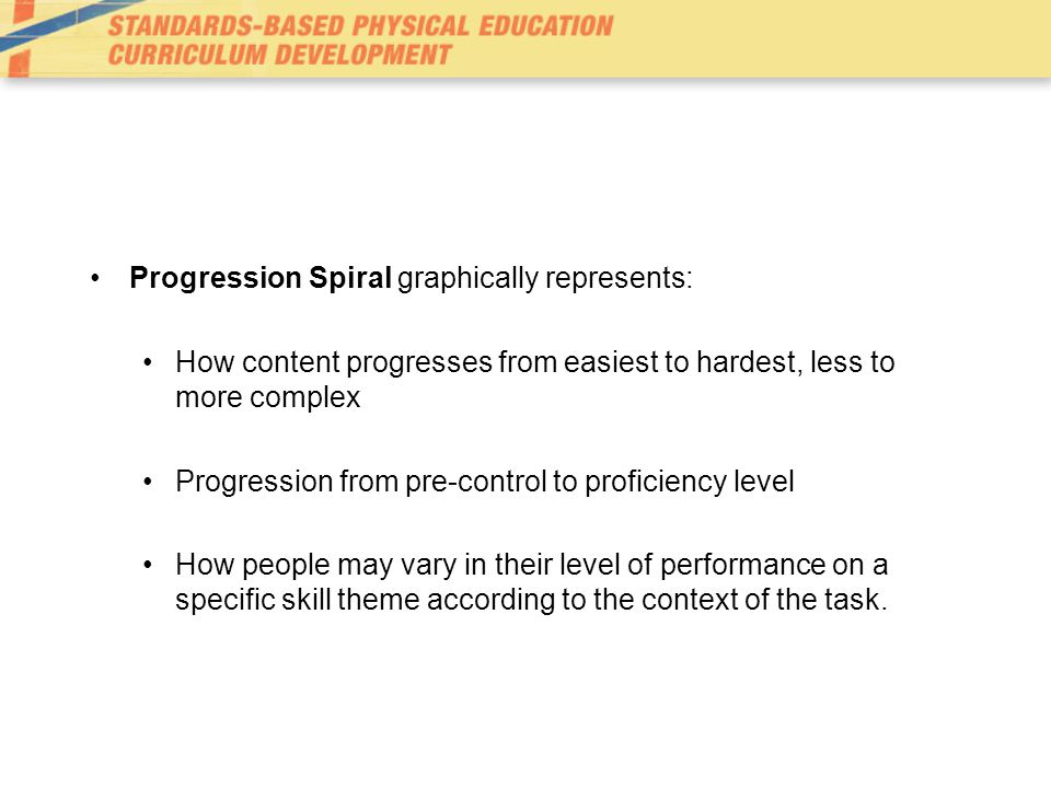 Progression Spiral graphically represents: