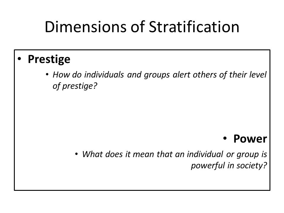 Dimensions of Stratification