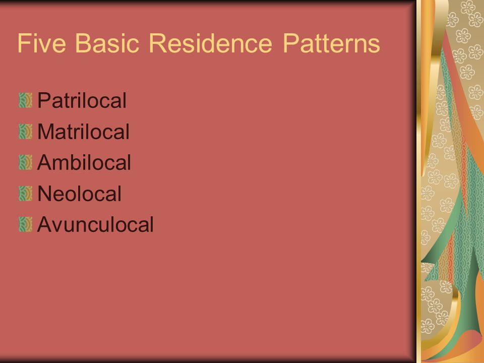 Five Basic Residence Patterns