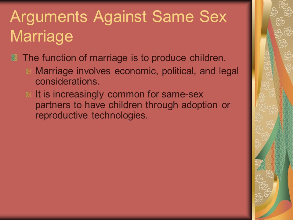 Arguments Against Same Sex Marriage