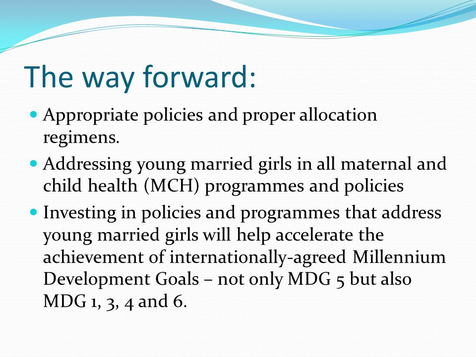 The way forward: Appropriate policies and proper allocation regimens.