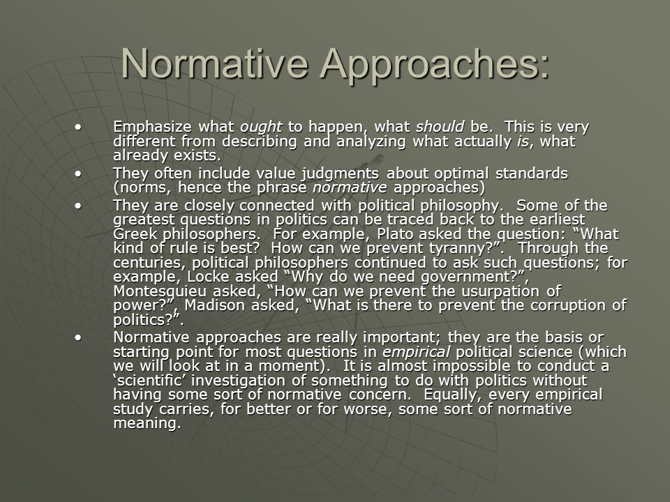 normative approach in political science