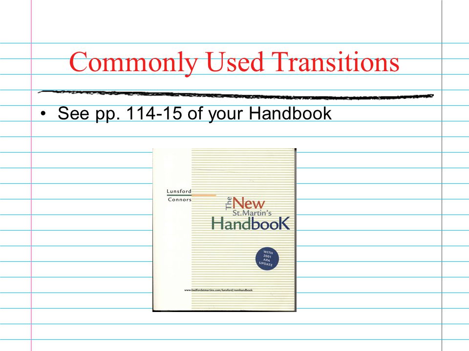 Commonly Used Transitions