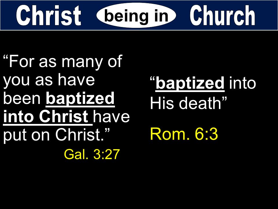 baptized into His death Rom. 6:3