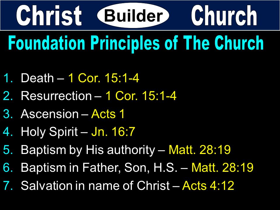 Foundation Principles of The Church