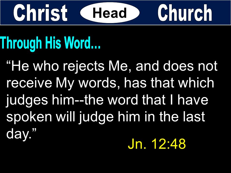 He who rejects Me, and does not receive My words, has that which