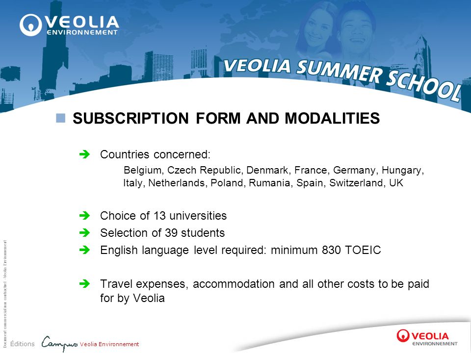 SUBSCRIPTION FORM AND MODALITIES